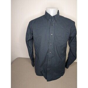 RBM Wrinkle Free Oxford Blue Green Long Sleeve Button‎ Shirt 16 34/35 (XL)
